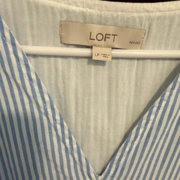 Loft Ann Taylor blue and white eyelet dress size petite large - Picture 4 of 5